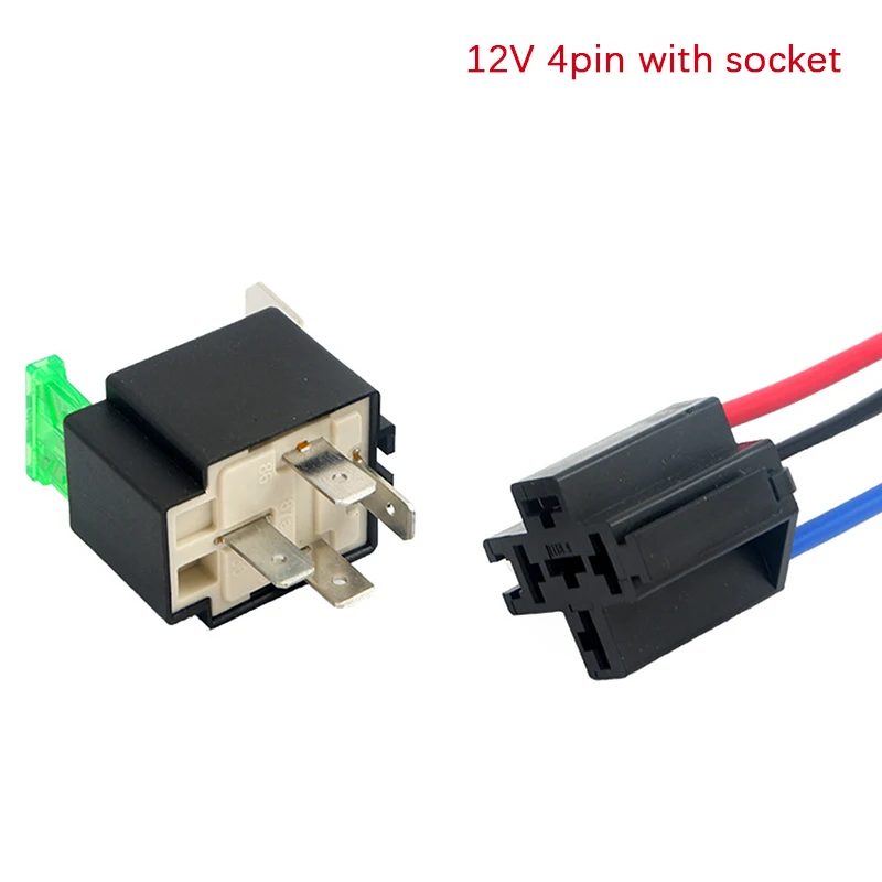 1PC 12V DC 4 Pin Car Automotive Fused Relay 30A Normally Open Relais 30A Fuse With 4pin/5Pin Backrest