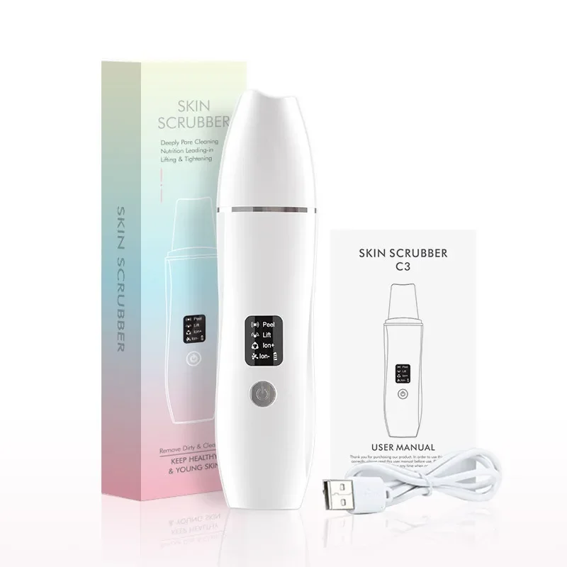 Ultrasonic Blackhead Acne Cleaner Pore Blackhead Remover Electric Skin Facial Clean Spatula Lifting Massager