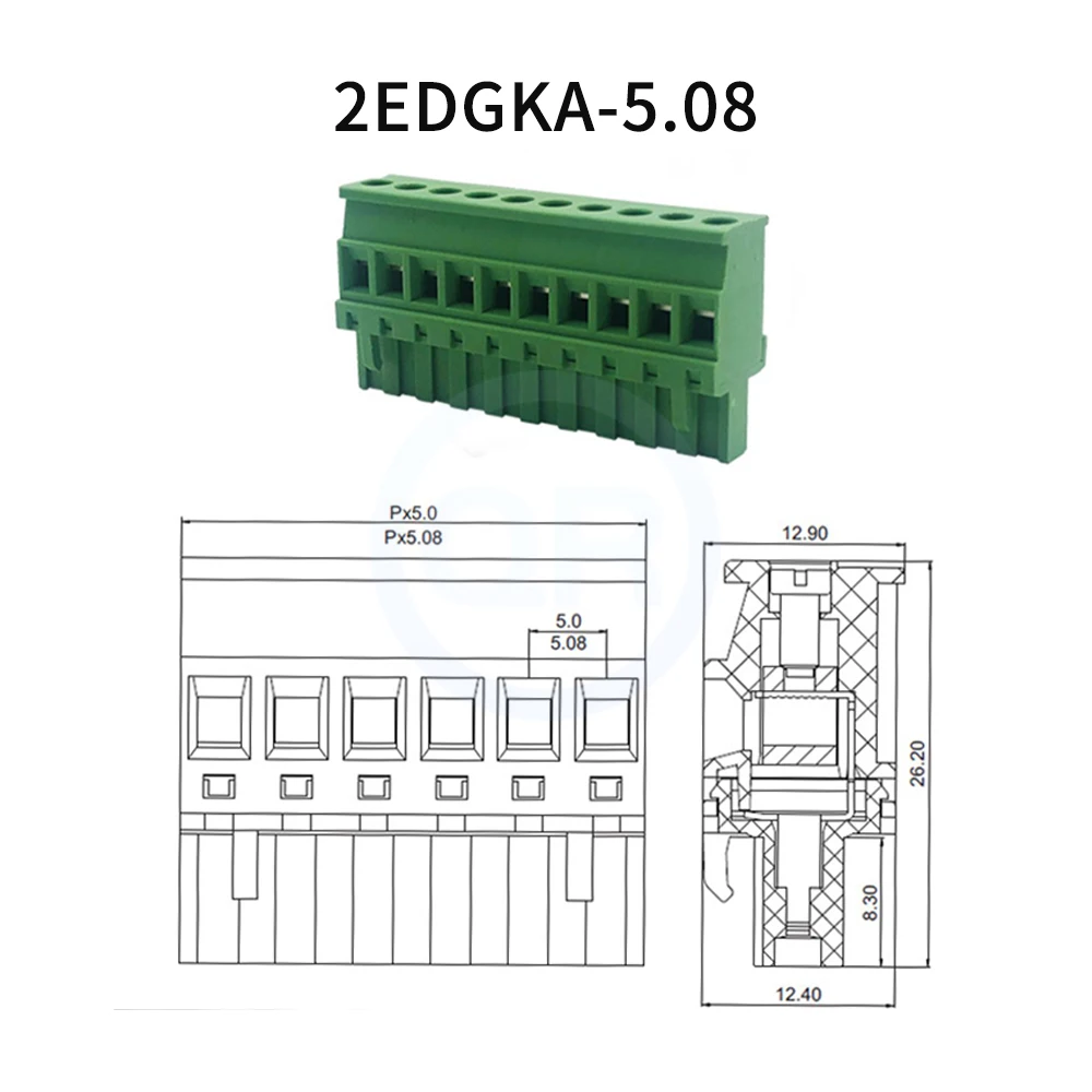 (5 Sets) 2EDG UVK 5,08mm Schienen-Steckklemmenblock 35 Schienen Einrastbare Beine Lötfreie Steckverbinder KA Steckdose 2-24-polig – Detail 5