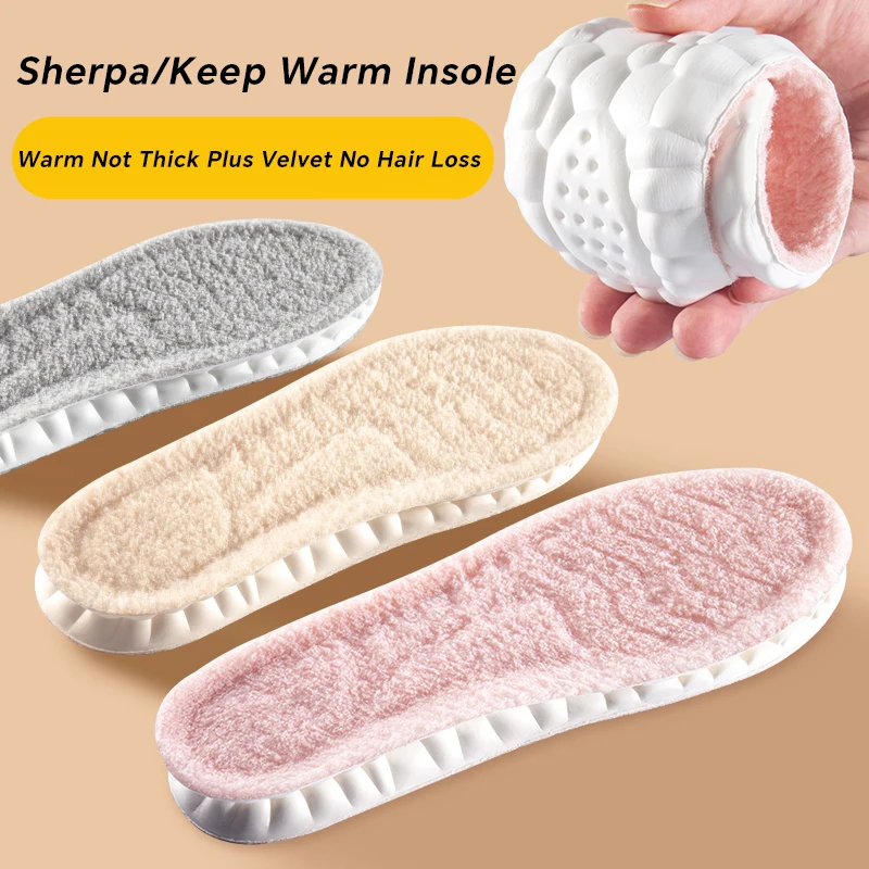 Self Heated Thermal Insoles for Feet Winter Warm Wool Thermal Memory Foam for Men Women Sports Shoes Self-heating Shoe Pads