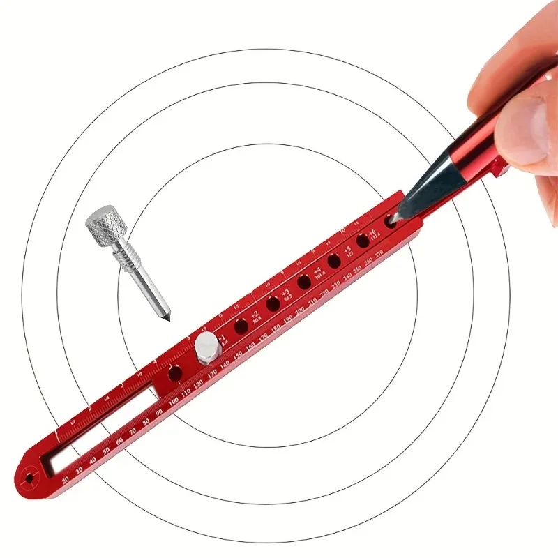 Woodworking gauge, compass, measuring tool, 1 piece 340mm/13.38 inch woodworking marking center ruler, marking circle ruler