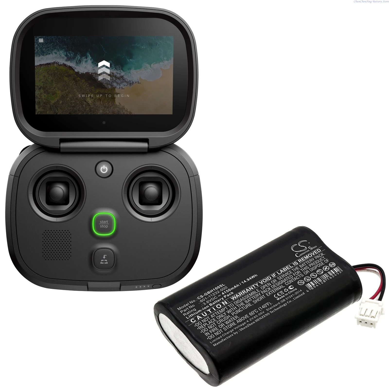 Cameron Sino 3.6V 4150mAh Remote Controller Battery 601-11232-000 for GoPro Karma Remote Control, KWBH1