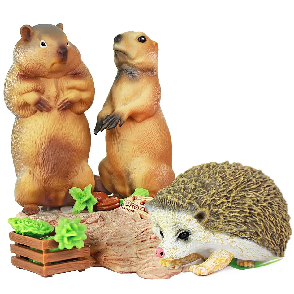 Bandai Children's Gift Solid Simulation Wild Animal Model Toy Mouse Groundhog Squirrel Hedgehog Model Figure Model