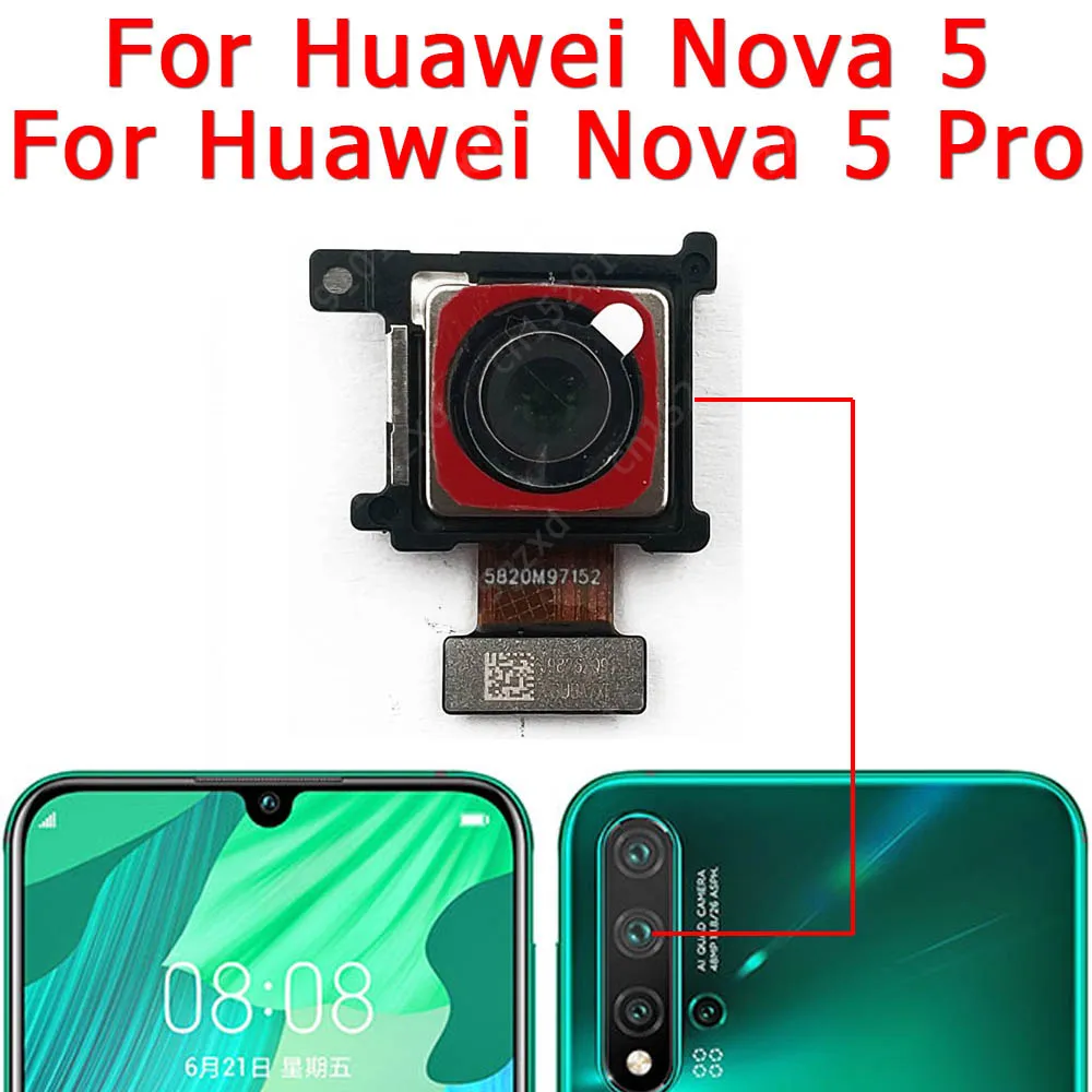 Back Camera For Huawei Nova 5T 5 Pro 2 2i 2S 3 3i 3E 4 4E Rear Camera Module Backside Replacement Repair Spare Parts