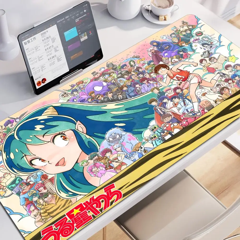 

Anime Girl Computer Gamer Large Rubber Art Mousepad Urusei Yatsura Mouse Pad Laptop anti slip Desk Mat Keyboard accessory pad