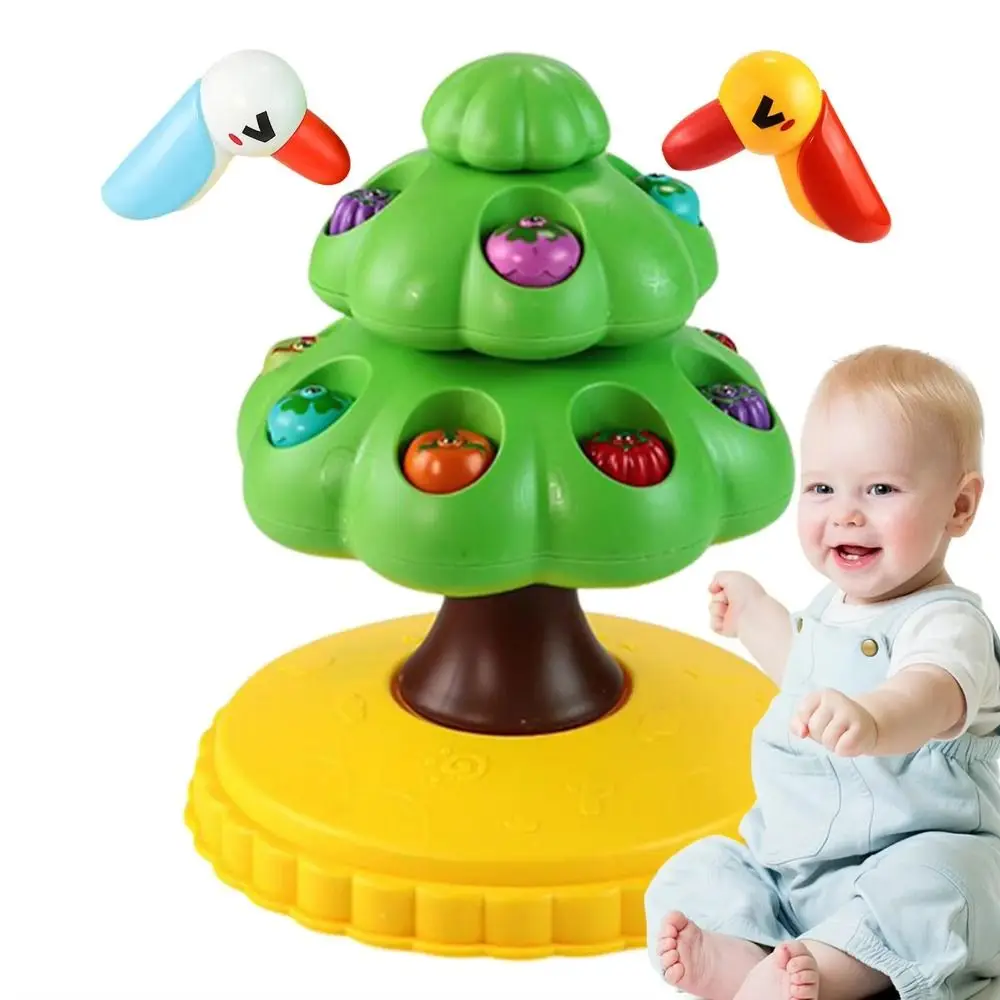 자석식 딱따구리 과일 따기 나무 낚시 놀이 조기 교육 회전식 딱따구리 과일 따기 나무 만화 컬러풀