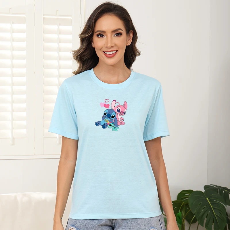 Ladies Tops Disney Cute  2025 New Clothing Print Lady Cropped Casual T-Shirt Fashion Ladies Wear Women's sumer clothes