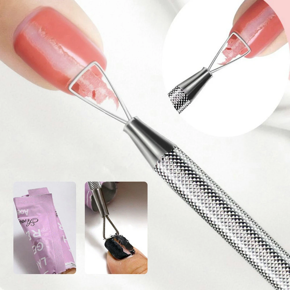 

Stainless Steel Nail Remover Pens Triangle Shave off Nail Polish Cuticle Pusher Gel Nail Scraper Manicure Accessory Wholesale