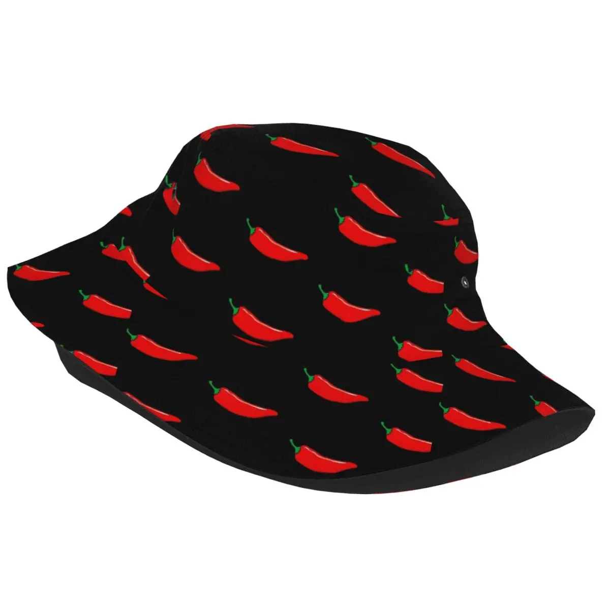 Chilli Pepper Bucket Hat Summer Red Food Funny Fisherman Hats For Couple Foldable Beach Travel Caps Harajuku Graphic Sun Hats