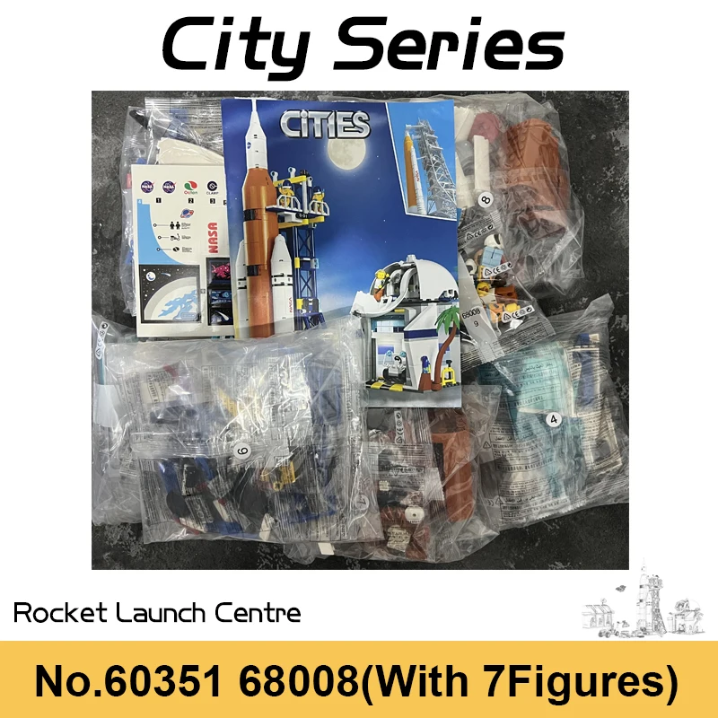 514pcs City Series Lunar Space Station Building Blocks Rocket Launch Centre Space Capsule Astronaut Bricks Toys For Boys Gifts