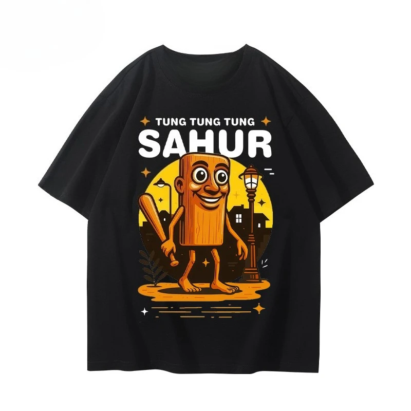 شان هاي جينغ تونغ تونغ جي عصا خشبية رجل الصيف القطن الخالص قصيرة الأكمام تي شيرت الرجال زوجين عادية قصيرة الأكمام Harajuku #3