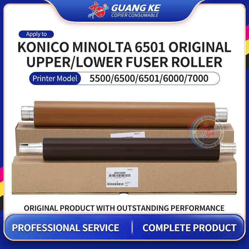 A03u720100 a03u720300 original rolo de calor fuser superior rolos de menor pressão para konico minolta 5500 6500 6501 6000 7000