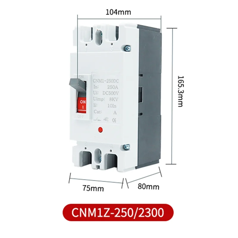 ABLK 2P DC 500V DC Solar Molded Case Circuit Breaker Overload Protection Switch Protector For Solar Photovoltaic PV
