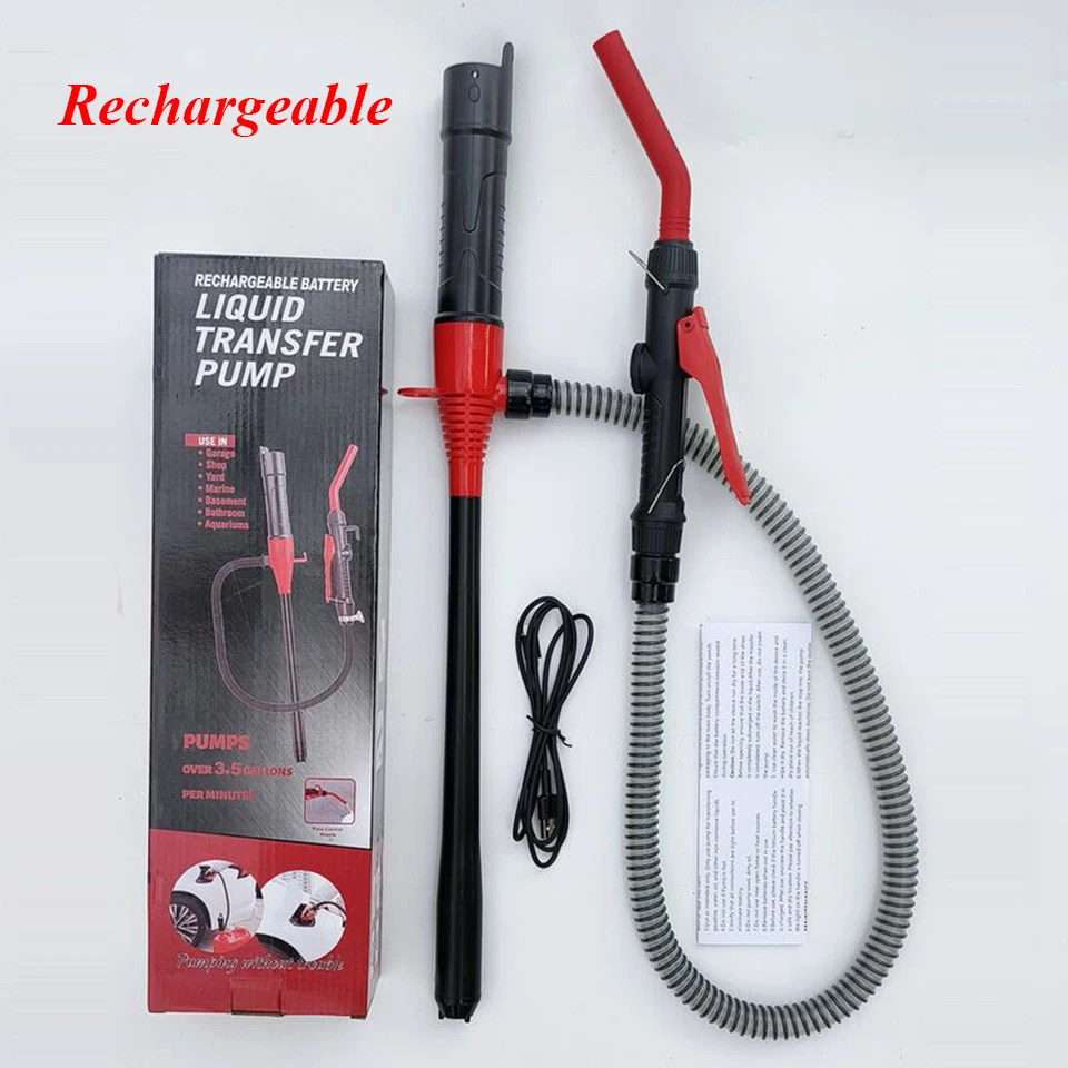 Electric Fuel Transfer Pump Water Pump, Oil & Water Suction, Rechargeable Large Capacity Deep Extraction Liquid Pump for Car