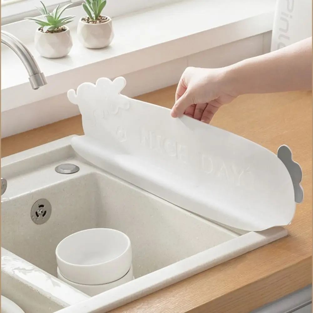

Flexible Silicone Kitchen Water Baffle Reusable Anti-splash Sink Splash Guard Soft Practical Water Blocking Board Household