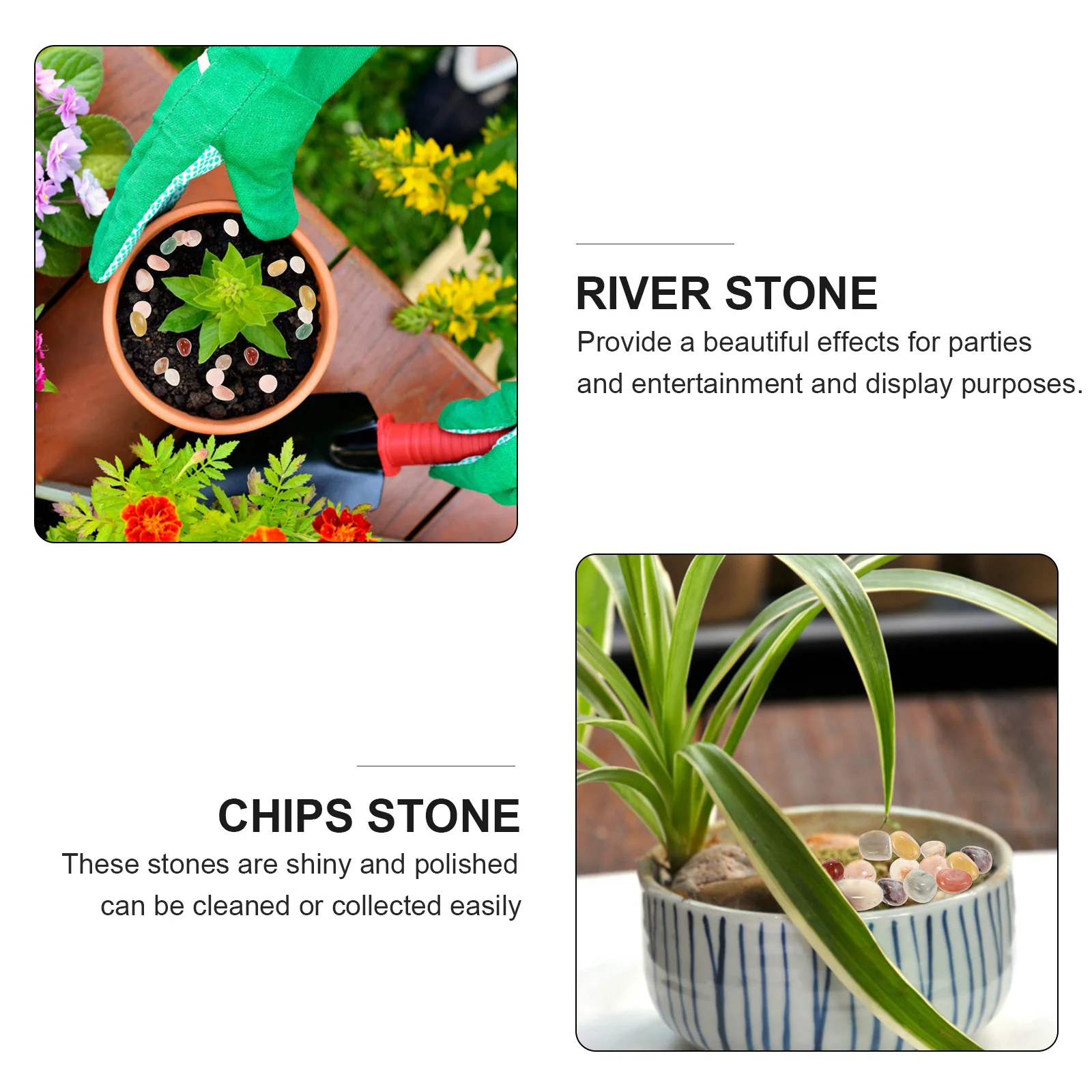 500 جرام حوض السمك الأحجار الملونة الطبيعية مصقول لامعة وعاء النبات الأحجار اناء للزهور الديكور المشهد الحصى زهرية حشو