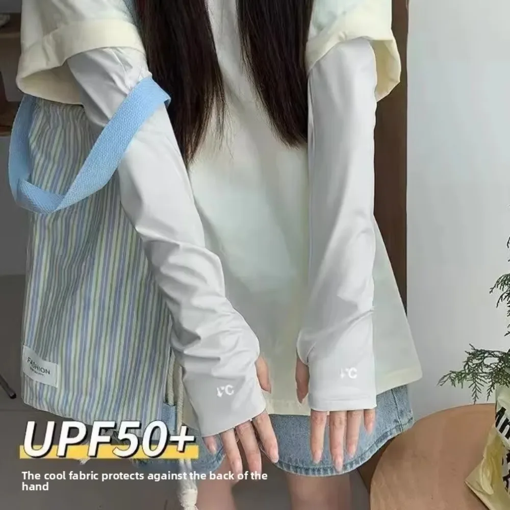 Fashionable Ice Silk Loose Sleeves Breathable Sun Protection Sleeve Covers Comfortable Cycling Driving Gloves Women Men