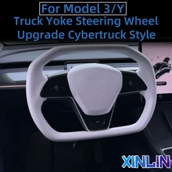 New Cybertruck Yoke Steering wheel Nappa leather heated hexagon yoke handle For Tesla Model Y Model 3 2019-2023