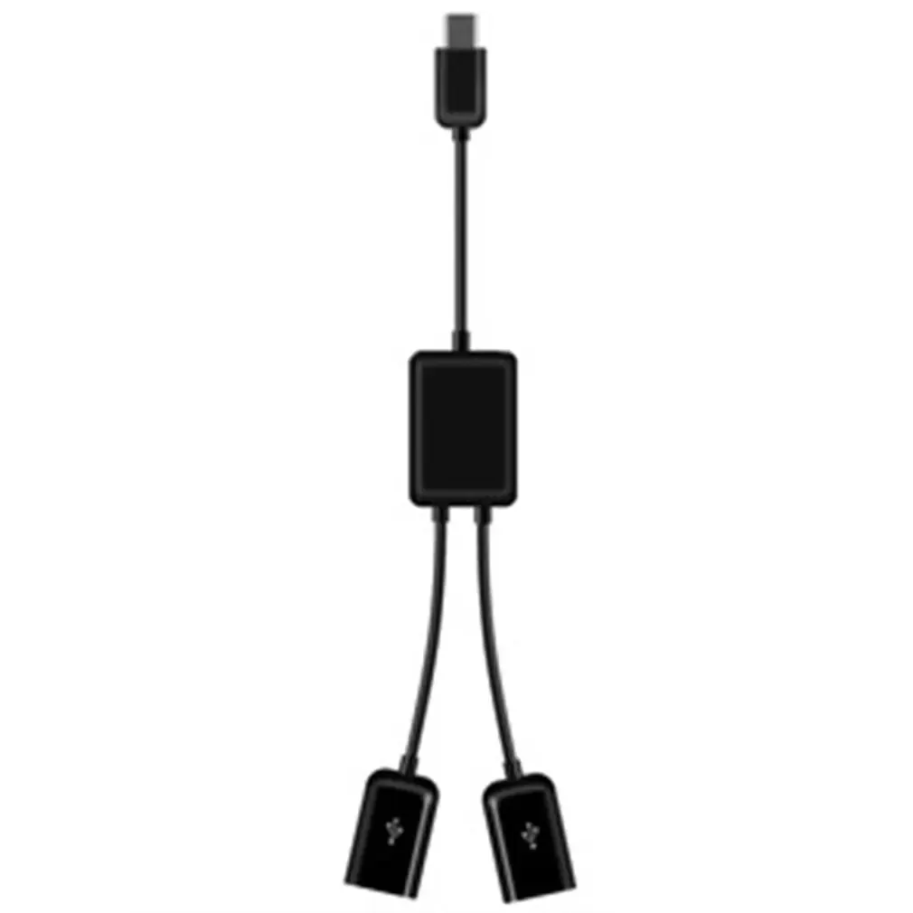 Type C to 2 OTG Dual Port HUB Cable Y Splitter for Tablet Android Mouse Keyboard Micro-USB Type-C Adapter Converter 2 in 1