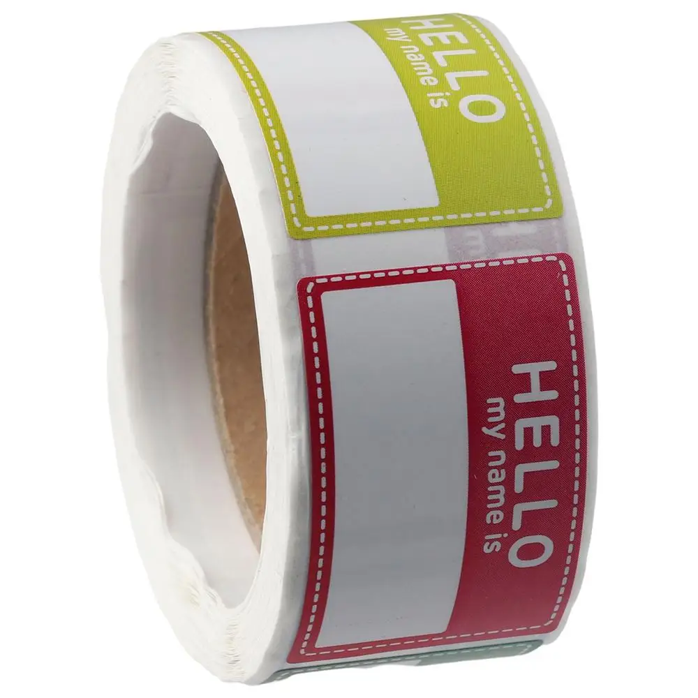 Multi Purpose Hello My Name is Name Tag Blank Self-Adhesive Name Stickers 200 Pcs 8 Colors Name Labels Office