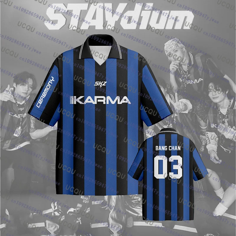 Kpop Stay Karma Album Fans t-shirt Felix Bangchan Hyunjin Streetwear ample Sport surdimensionné Polo à manches courtes haut vêtements pour enfants