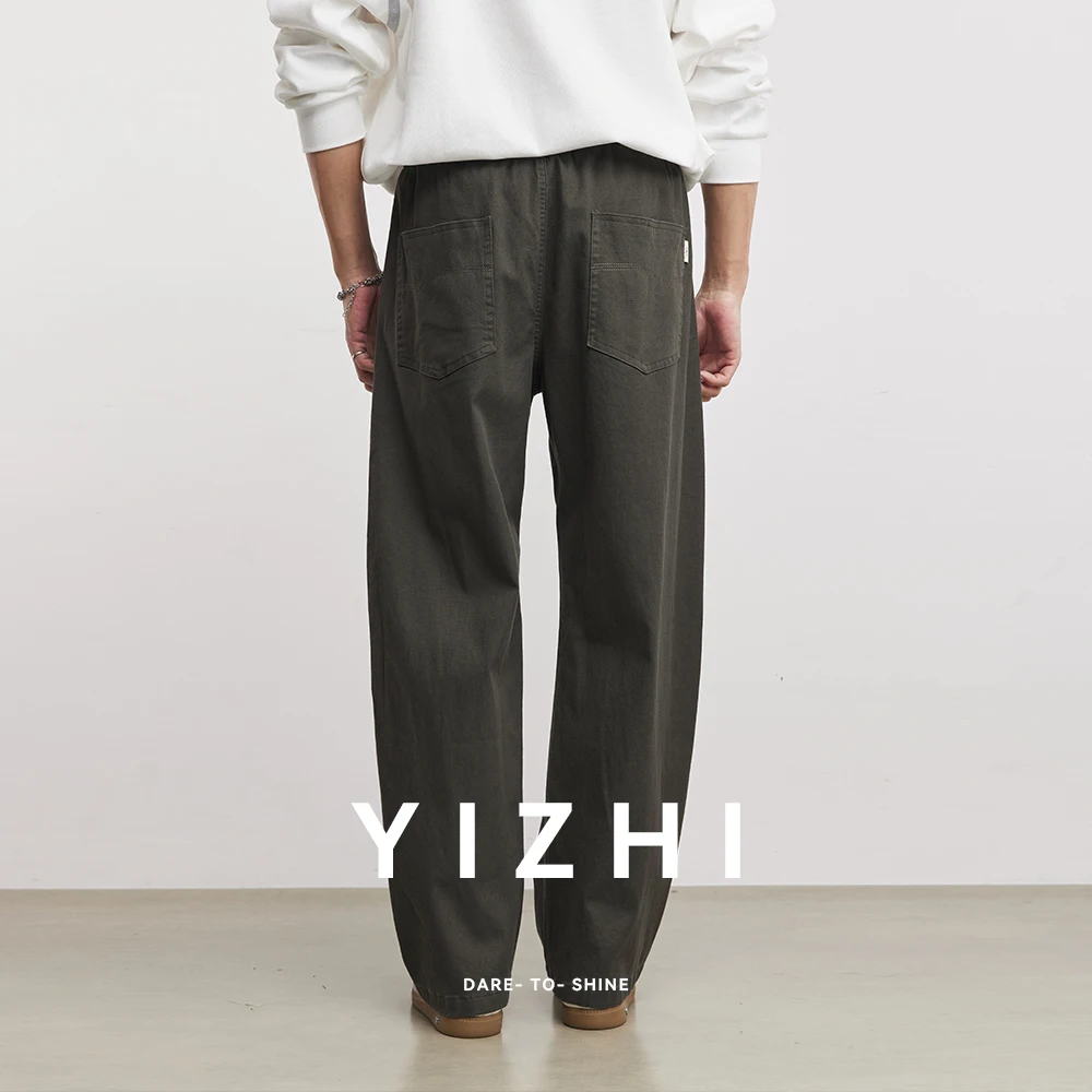 Fashion Men's Woven Casual Pants Scimitar Pleated Design Simple Trousers 2026 Spring Autumn New Outdoor Commuting Versatile Pant