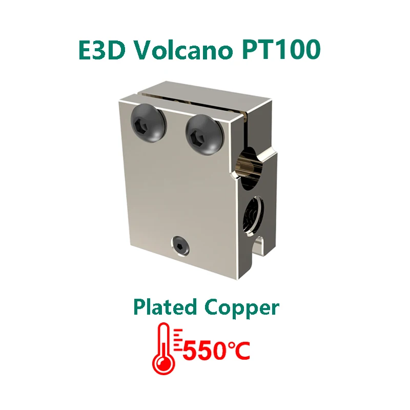 Top Quality PT100 Volcano Heated Block All Metal Heating Block Silicone Case Cover Protective Sock E3D PT100 Volcano Heatblock