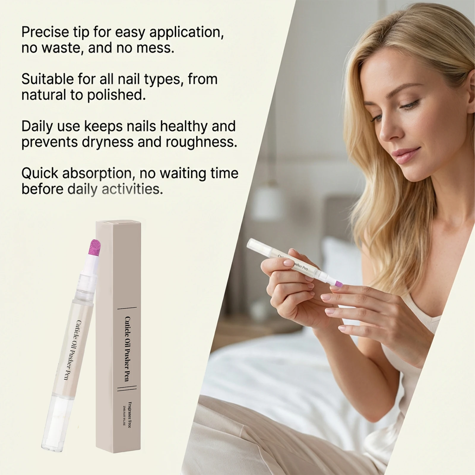 Jojoba Seed Oil Cuticle Oil Pusher Pen Nourish Cuticles Repair Nail Beds Prevent Split Enhance Fingernail Strength Nail Oil Pen