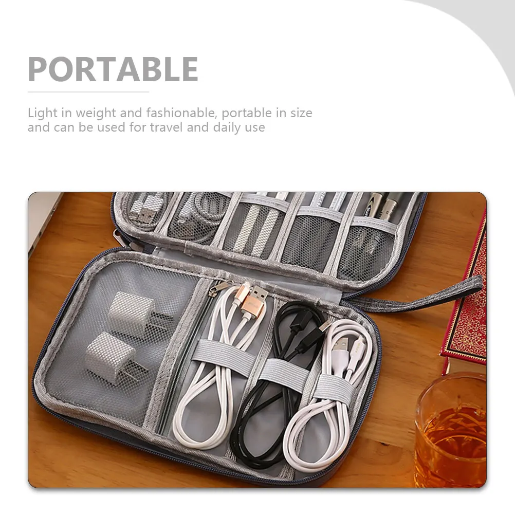 

Lightweight Waterproof Cable Portable Digital Storage Case For Travel Reusable Electronic Accessory Organizer Cord Packing Bag