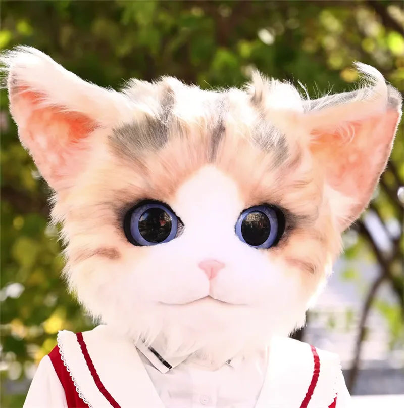 새로운 동물 귀 고양이 털 마스크 헤드 베이스 발바닥 코믹트 코스프레 의상 키구루미 헤드셋 털 코스프레 의상