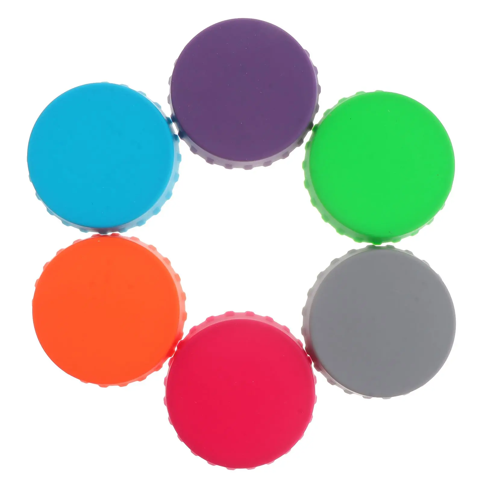 

6pcs Silicone Bottle Caps Leak proof Can Sealing Lids for Soda Beverage Multi color Reusable Kitchen Bar Supplies