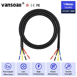 1M Pure Copper RVV Soft Sheathed 4 Cores Extension Wire 22AWG Cable, for Video, Audio, control signal etc of Video Intercom