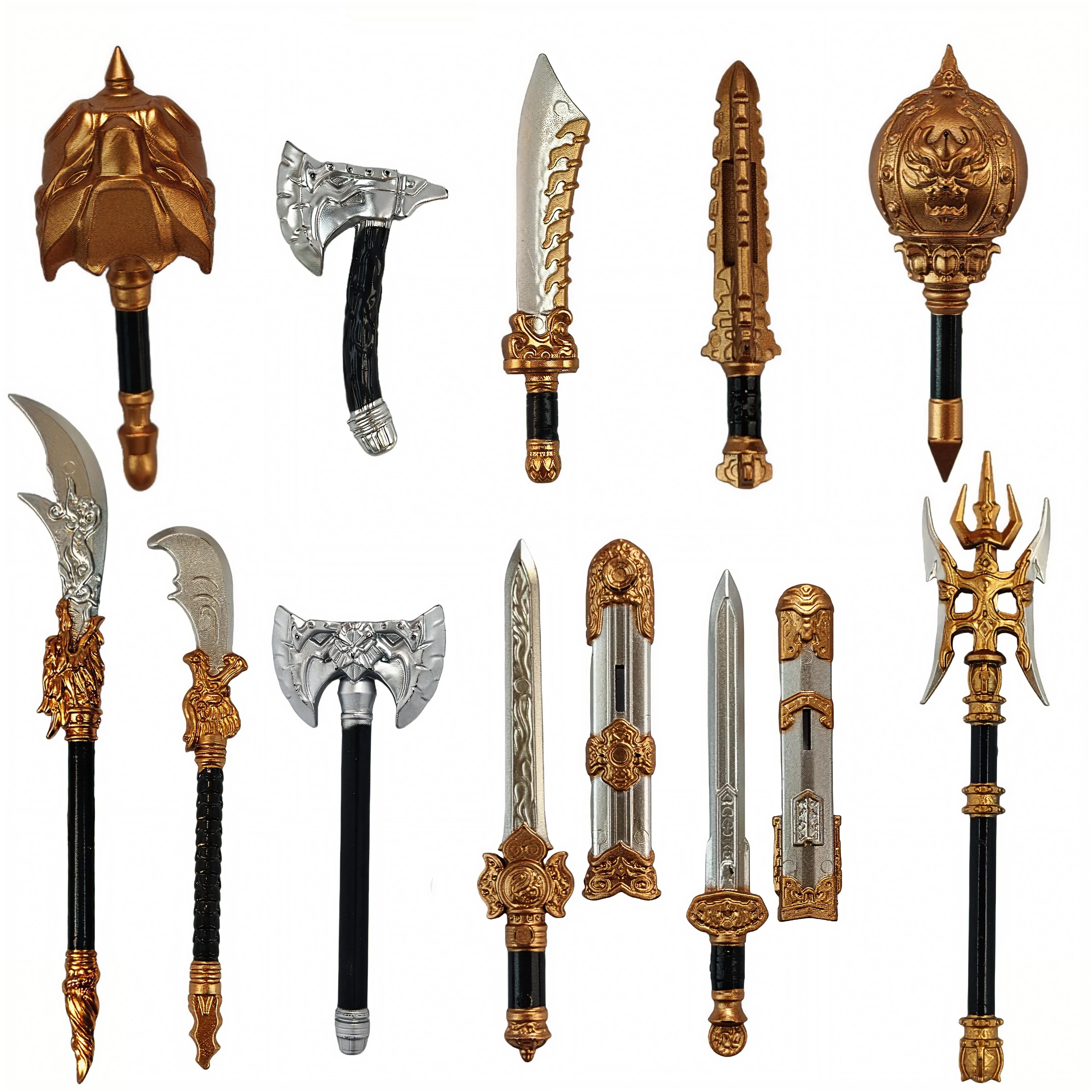 Armes médiévales blocs de construction MOC figurines de film accessoires de soldats couteaux de bouclier haches marteau armure drapeau Kits jouets cadeaux A013