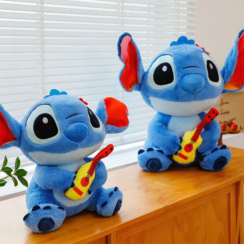 

Kawaii Disney Plush Toy Stitch Playing Guitar Cute Stuffed Doll for Kids Birthday Gift Violin Home Decor for Boys and Girls