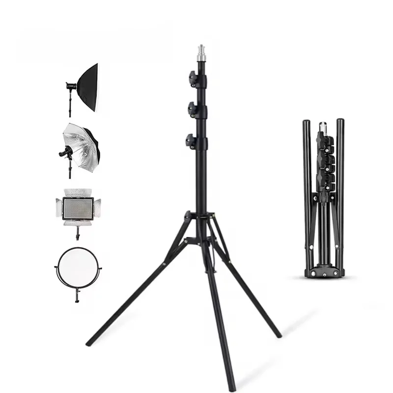 Statyw oświetleniowy 78'' do fotografii, składany, przenośny, ze stopu aluminium, statyw fotograficzny do oświetlenia, uchwyty do lamp błyskowych.
