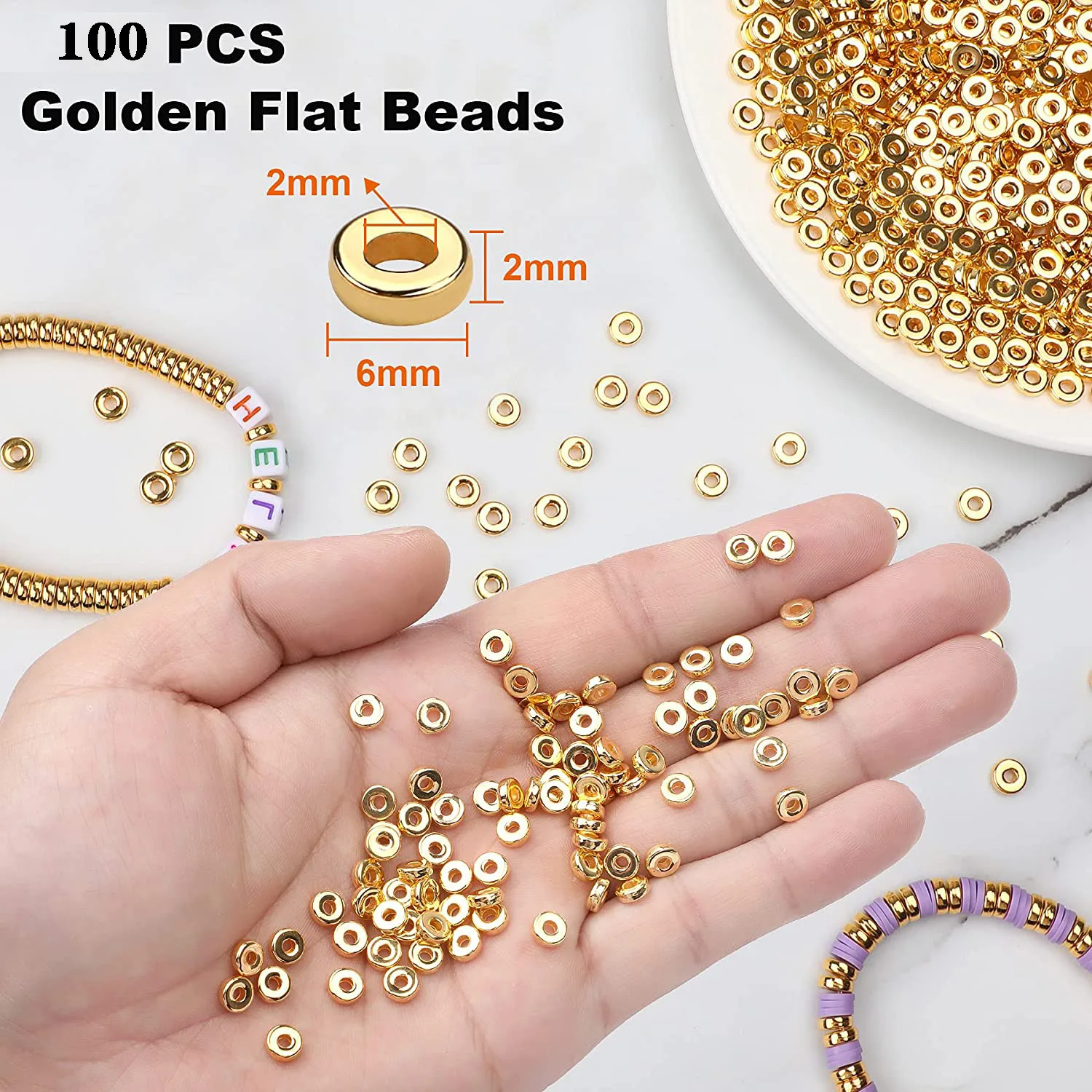 DIY bracelet necklace hand beaded accessories round threading diaphragm smooth surface