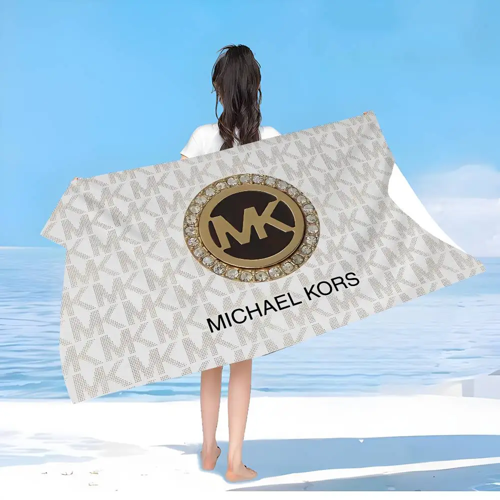 M-Michaels kors-Fashion-brand Microfiber Blanket Quick Drying Beach Towels Oversized Printing Super Absorbent Pool Towel Blanket