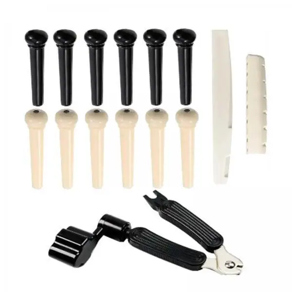 Guitar Bridge Saddle Nut Pins Remover Set Metallic Parts and Accessories for Folk Classical Acoustic Guitar Repair view 2