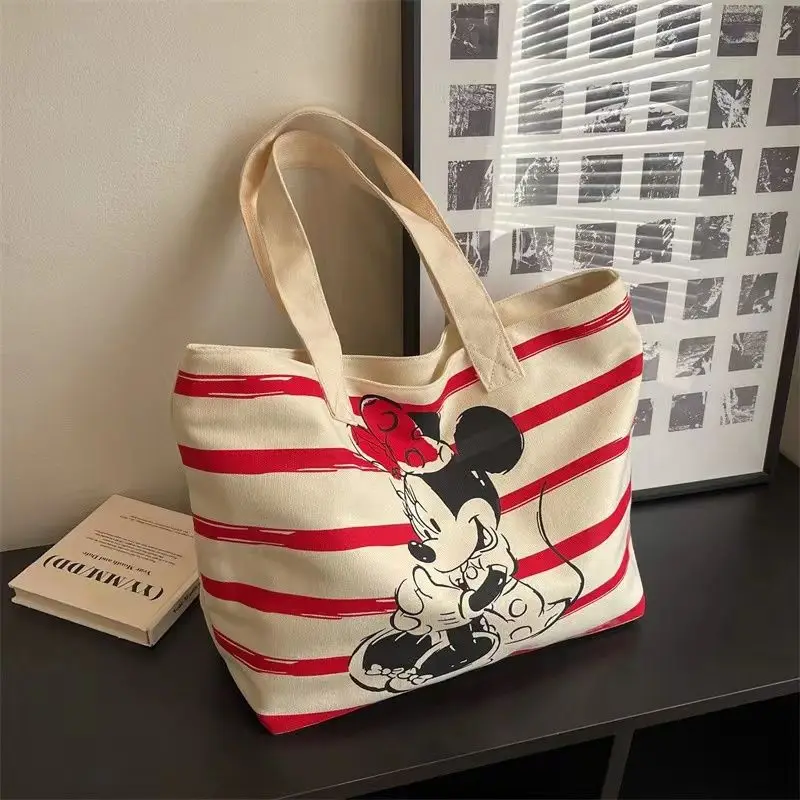 New Cute kawaii simple anime character Snoopy shoulder bag creative personality cartoon large capacity canvas bag gift wholesale