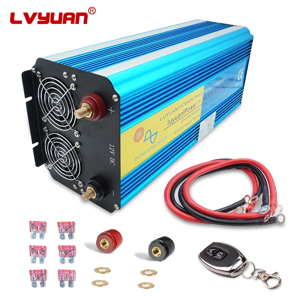 LVYUAN 4000W 8000W DC 12V 24V AC 120V  230V Pure Sine Wave inverter 4kw Solar System Home Inverter Pure Sine Wave Inverter