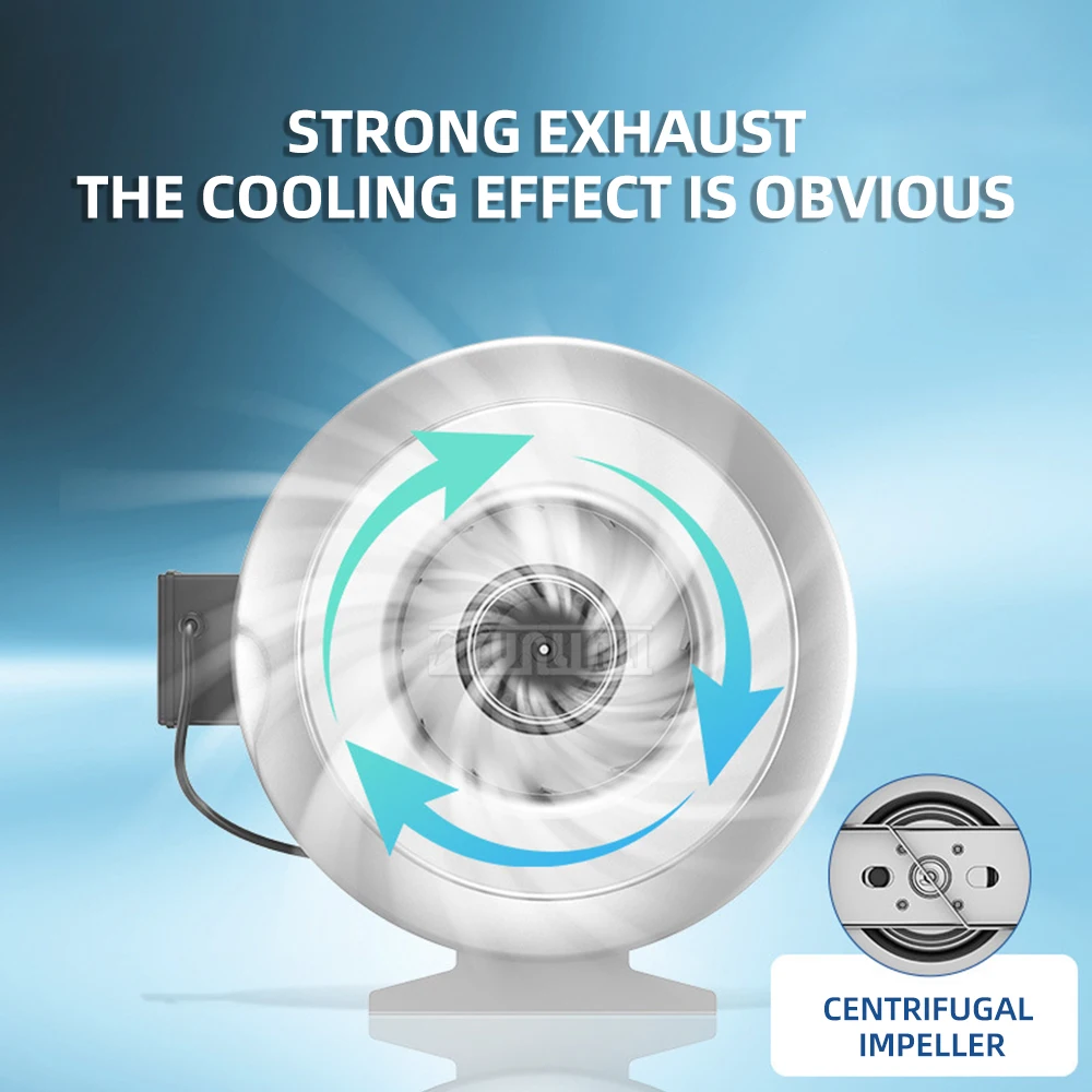 

6-дюймовый круглый центробежный вентилятор, металлический внешний ротор, коаксиальная вентиляция, промышленная вытяжка для кухонных вытяжек