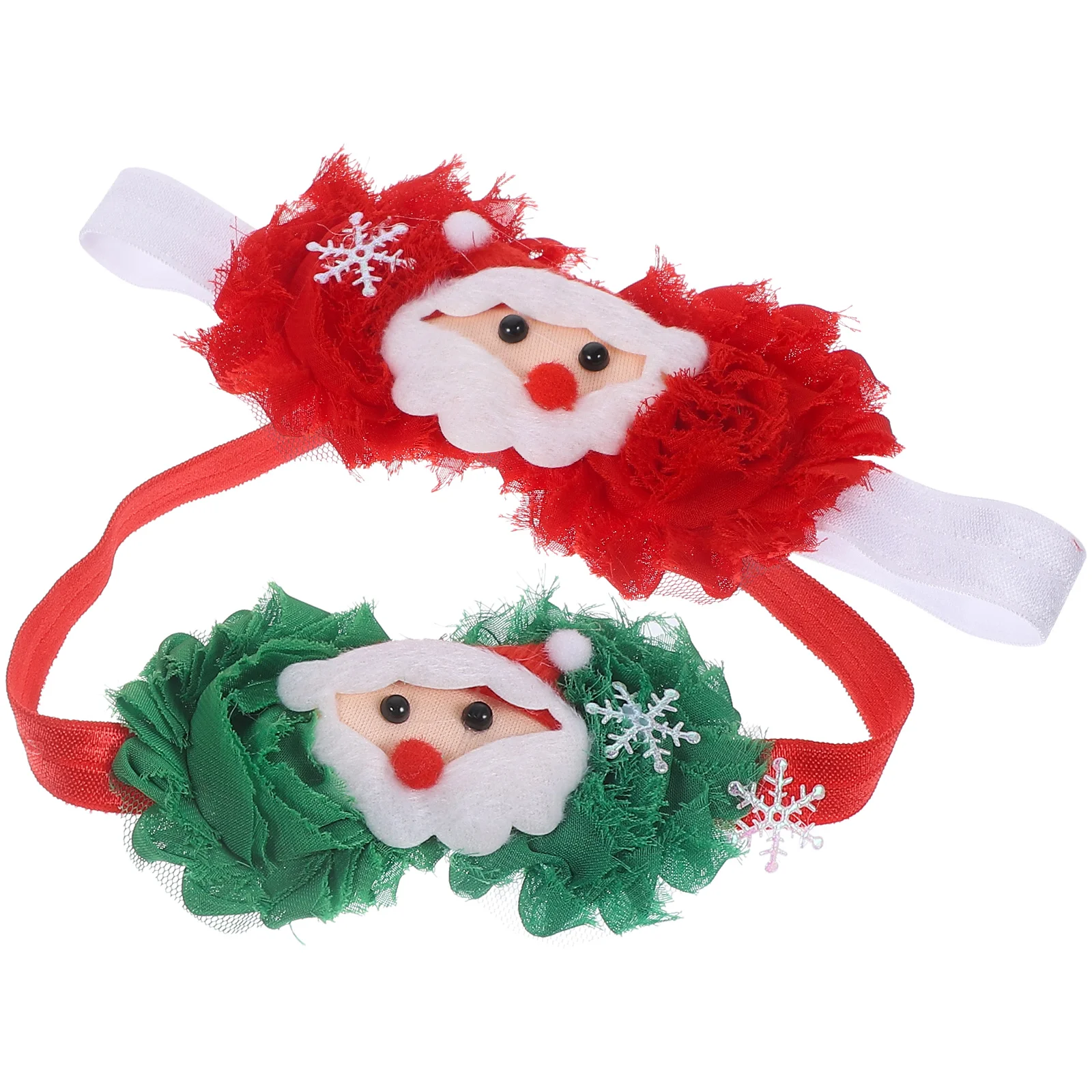 

2Pcs Cute Snowman Flower Headband for Toddlers Adjustable Fabric Hair Accessory for Christmas Party Favors Baby Shower Gift