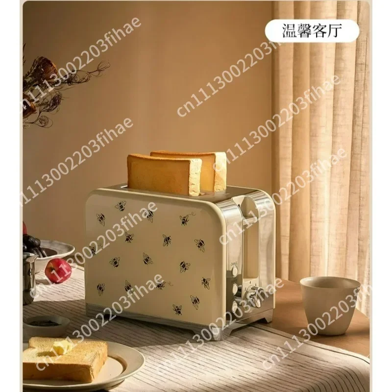 Retro Multi-Purpose Breakfast Toaster, Automatic Bread Heating Machine for Home Kitchen