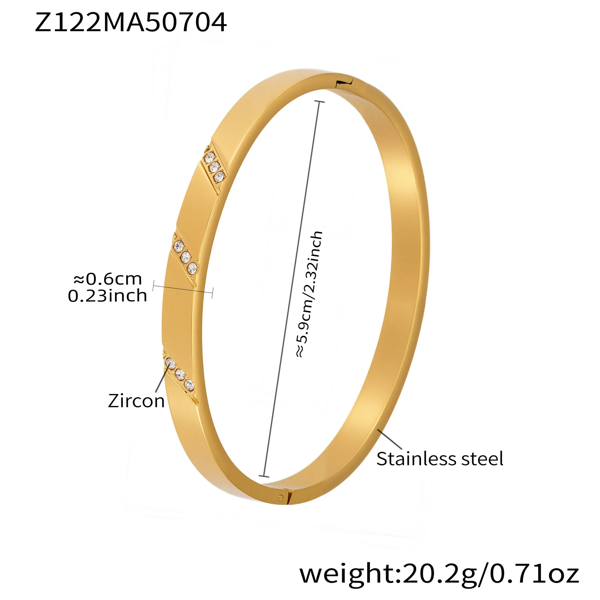 

Fashionable minimalist bracelet for women stainless steel gold-plated plain ring geometric light track design stackable commit