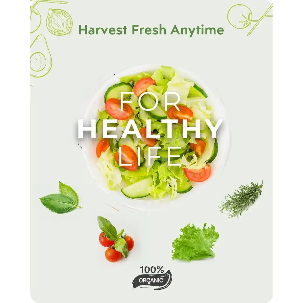 نظام الزراعة المائية المكون من 140 قطعة: متوافق مع AeroGarden، أساسيات مجموعة الأعشاب - الإسفنج والسلال والقباب والملصقات