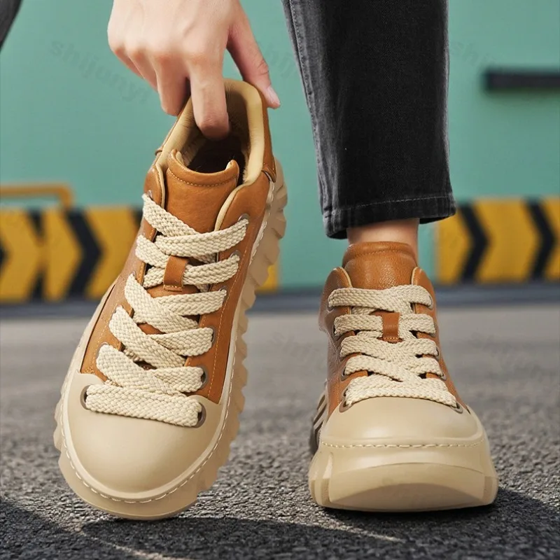 

2025 зимняя мужская теплая толстая бархатная повседневная обувь с цветными блоками, модные универсальные плюшевые удобные массивные хлопковые кроссовки