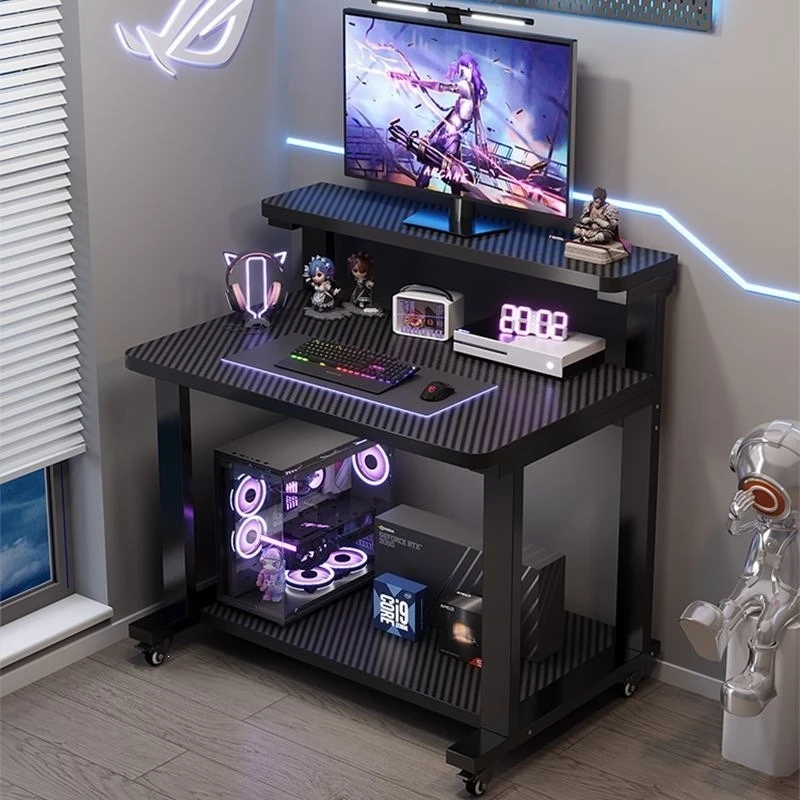 For Carbon Fiber Computer Desk, Desktop Home Integrated Gaming Desk, Multi-layer Office Desk, and Movable Desk