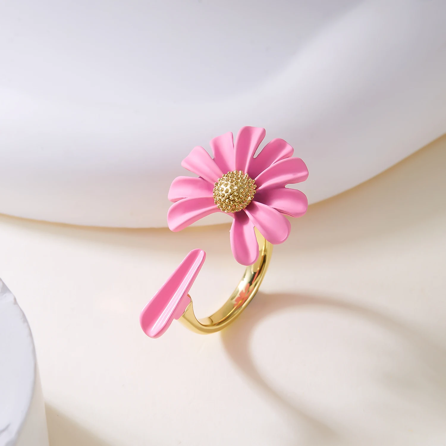Gänseblümchen-Öffnungsringe für Frauen, elegant, einfach, bunt, Blume, verstellbare Ringe, Verlobung, Hochzeit, Fingerschmuck, Geschenk – Detail 13