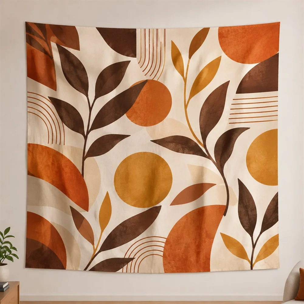 VIKAMA Minimal Geometry Allover Pattern Tapestry Wall Hanging, Modern Wall Art Tapestries for Bedroom Living Room Study Entryway