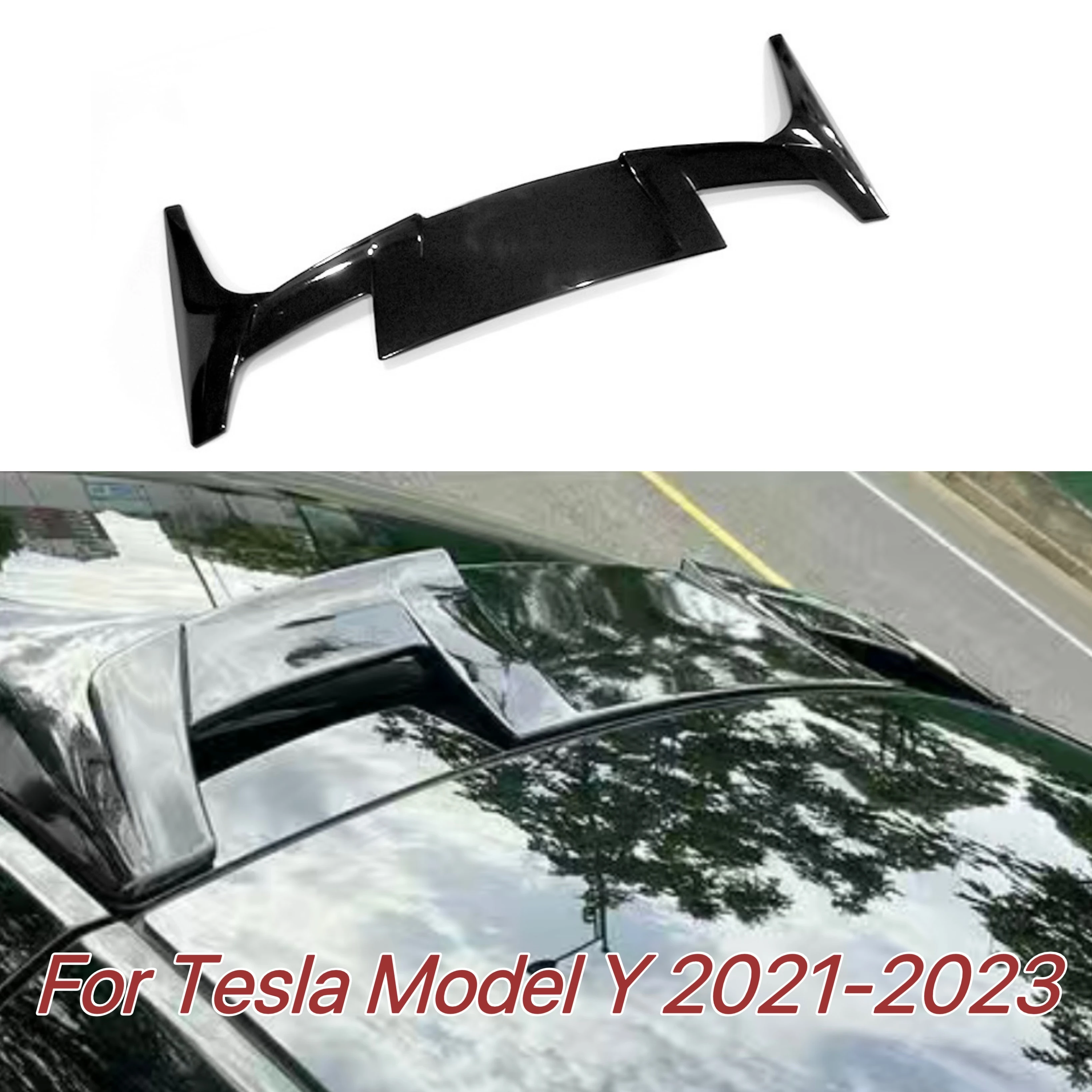 

Fit for Tesla Model Y Rear Top Spoiler Tail Wing Carbon Fiber ABS Black Color For Tesla Modely Car Accessories 2021 2022 2023